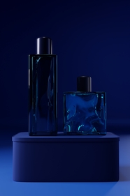 蓝色香水瓶图片