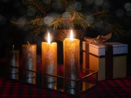 圣诞节蜡烛烛光礼物图片