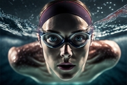 游泳运动员水中蝶泳图片