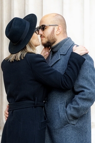 欧美冬季时尚街拍情侣图片