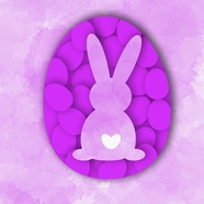 紫色卡通风格复活节兔子图片