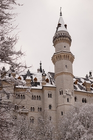 德国新天鹅堡冬季雪景图片