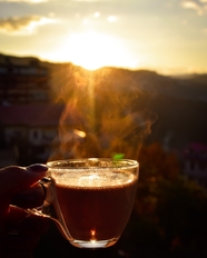 一杯清晨热茶饮图片