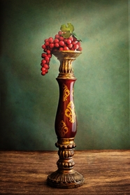 柱台水果盘水果墙体艺术绘画作品图片