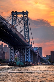 黄昏美国纽约威廉斯堡桥图片
