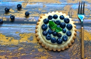 美味蓝莓馅饼摄影图片