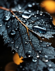 唯美意境雨珠树叶非主流摄影图片