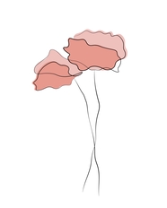 极简主义线条艺术花卉插画图片