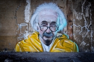 科学家爱因斯坦墙壁涂鸦作品图片
