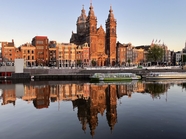 阿姆斯特丹河道特色建筑摄影图片