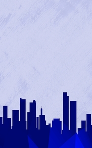 蓝色城市建筑剪影背景图片