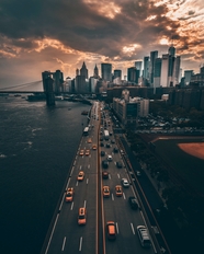 日落时分纽约城市景观摄影图片