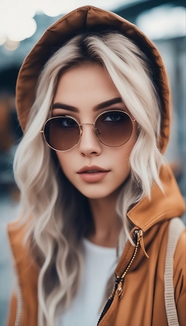欧美范时尚戴墨镜美女图片