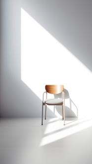 白色室内空间光影艺术椅子摄影图片