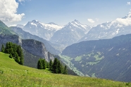 瑞士连绵雪域高山风光摄影图片
