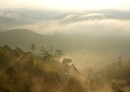 云雾缭绕巍峨山脉风光摄影图片
