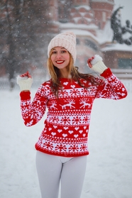 冬季雪天雪景欧美美女写真摄影图片