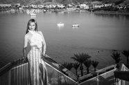 港口码头性感黑白艺术美女人体摄影图片