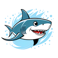 卡通大鲨鱼插画设计图片