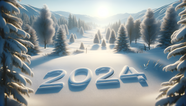 冬季唯美雪地2024新年数字图片