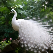 唯美白色孔雀羽毛摄影图片