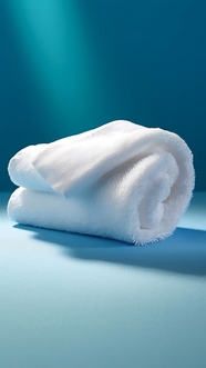 白色棉质洗脸巾面巾摄影图片
