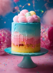 彩色奶油小尺寸蛋糕摄影图片