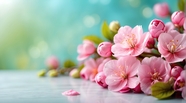 唯美清新春天粉色花卉图片