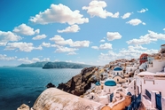 唯美希腊爱琴海城市建筑景观摄影图片