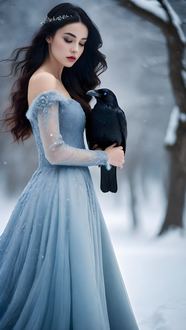 冬季冰雪女王风格美女写真摄影图片