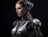 3D人工智能机器人美女模型图片