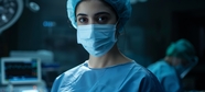 手术室戴口罩的外科医生图片