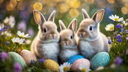 复活节可爱小兔子彩蛋图片