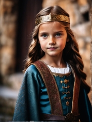中世纪戴着王冠的小萝莉图片