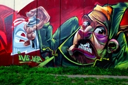 创意街头艺术涂鸦墙摄影图片