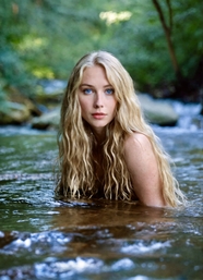 山野溪流性感湿身诱惑美女人体摄影