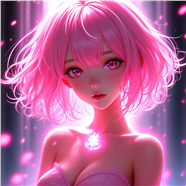 粉色光线芭比娃娃风动漫少女图片