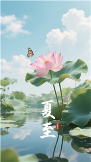 夏日荷花主题夏至节气海报图片