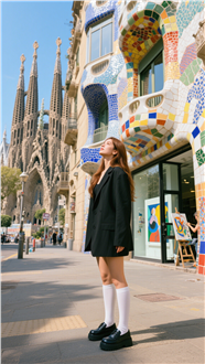 欧洲城市街头街拍亚洲美女图片