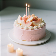 水蜜桃奶油生日蛋糕图片