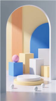 极简几何风格电商产品场景摄影图片