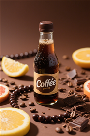 咖啡味气泡水饮料摄影图片