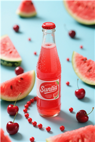 西瓜味气泡水饮料图片
