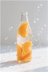 橙子味夏日气泡水饮料图片