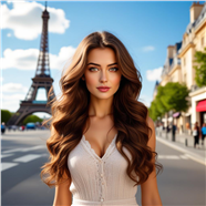 巴黎铁塔街拍俄罗斯美女图片