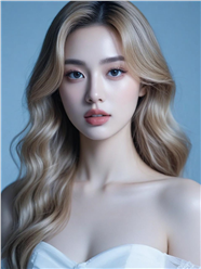 亚洲性感香肩卷发美女写真图片