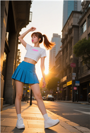 元气少女风时尚街拍美女图片