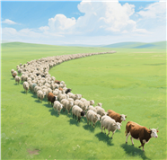 蓝天白云大草原牛羊成群图片