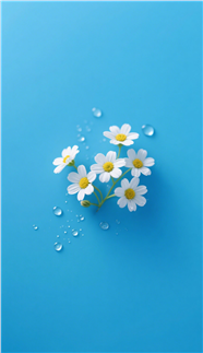 小清新蓝色小花背景图片
