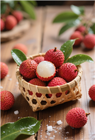 红色新鲜荔枝鲜果摄影图片